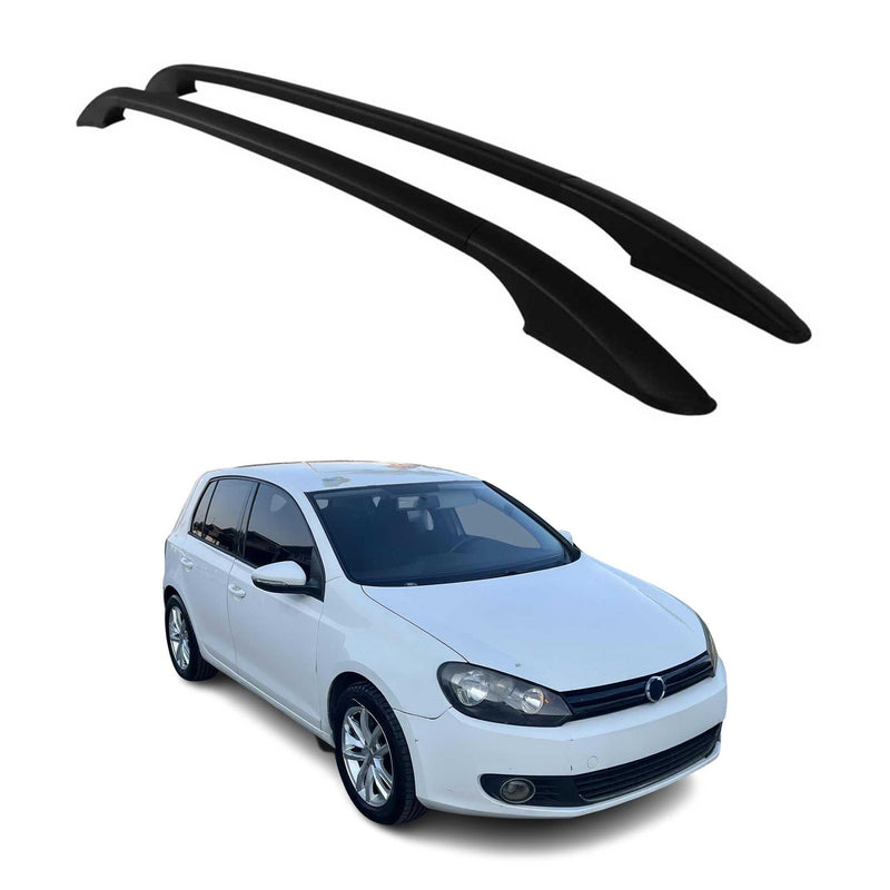 Barres de toit longitudinales pour VW Golf VI 2008-2012 en Alu noir