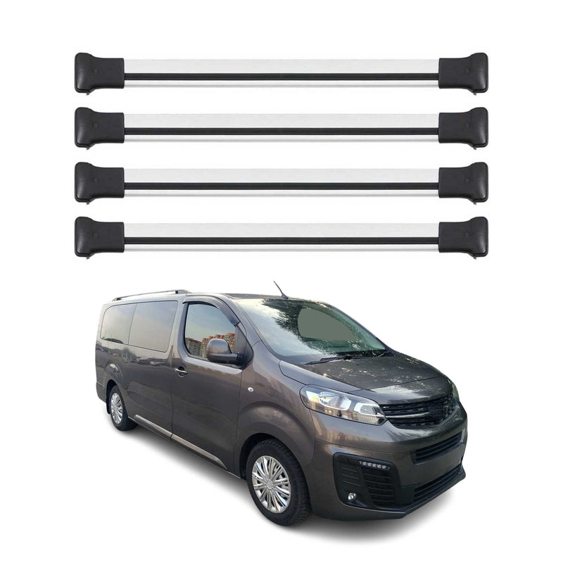 Barres de Toit transversales pour Opel Vivaro / Zafira Life 2019-2025 Argent 4x