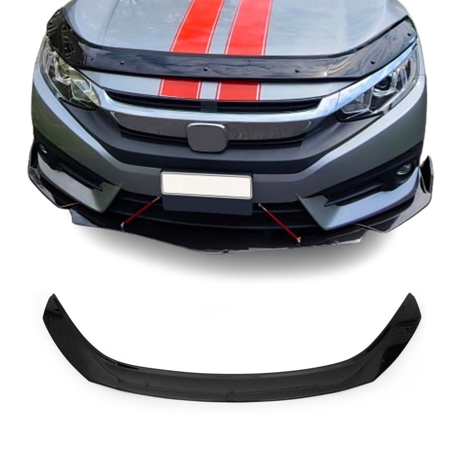 Deflecteurs d'air capot de voiture pour Honda Civic 2016-2021 Acrylique Noir