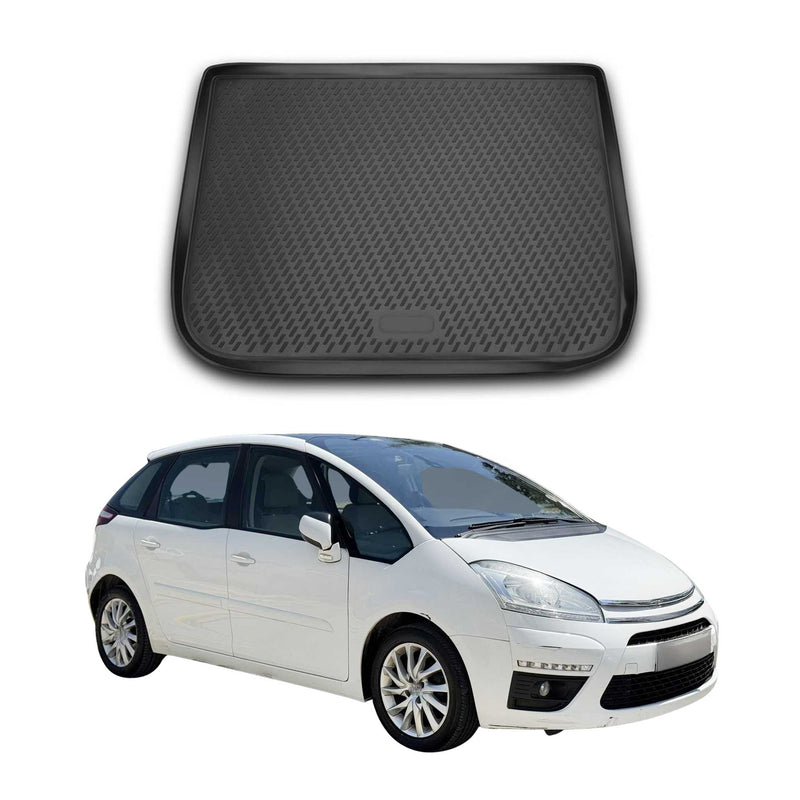 Tapis de Coffre Voiture pour Citroen C4 Picasso 2006-2013 TPE Noir