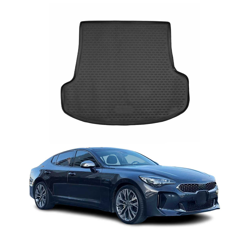 Tapis de Coffre pour Kia Stinger 2017-2025 en caoutchouc TPE 3D Noir 1Pcs