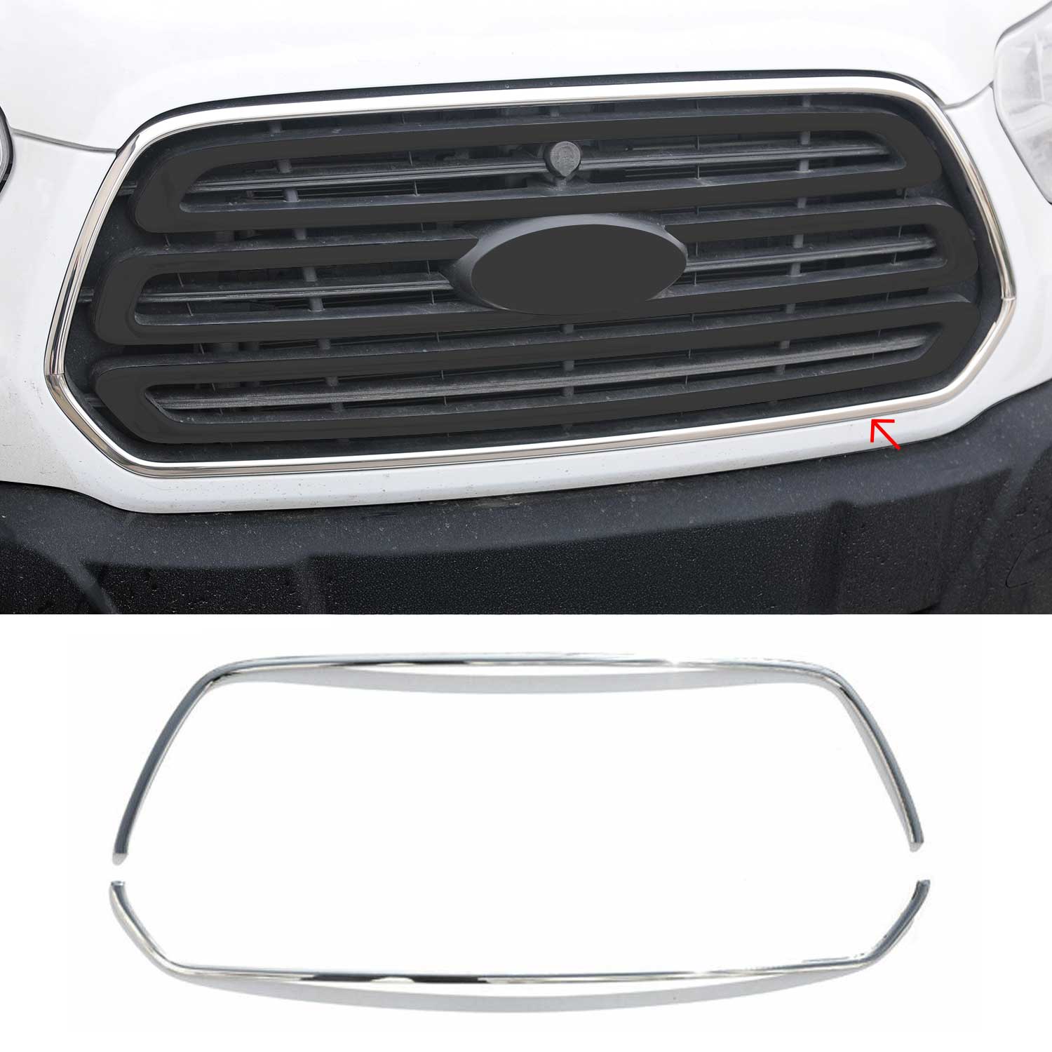 Moulure de Grille de Calandre pour Ford Transit 2014-2022 Chromé 2Pcs