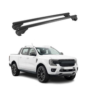 Barres de toit Transversales pour Ford Ranger IV 2022-2026 TÜV Aluminium Noir 2x