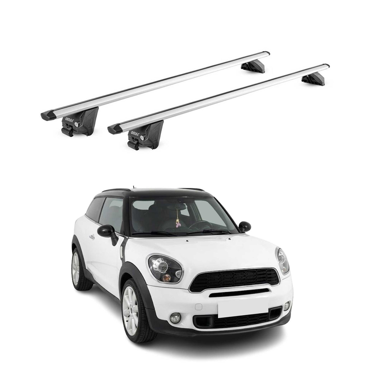 Barres de toit transversales pour Mini Paceman R61 2013-2016 Aluminium Gris ABE