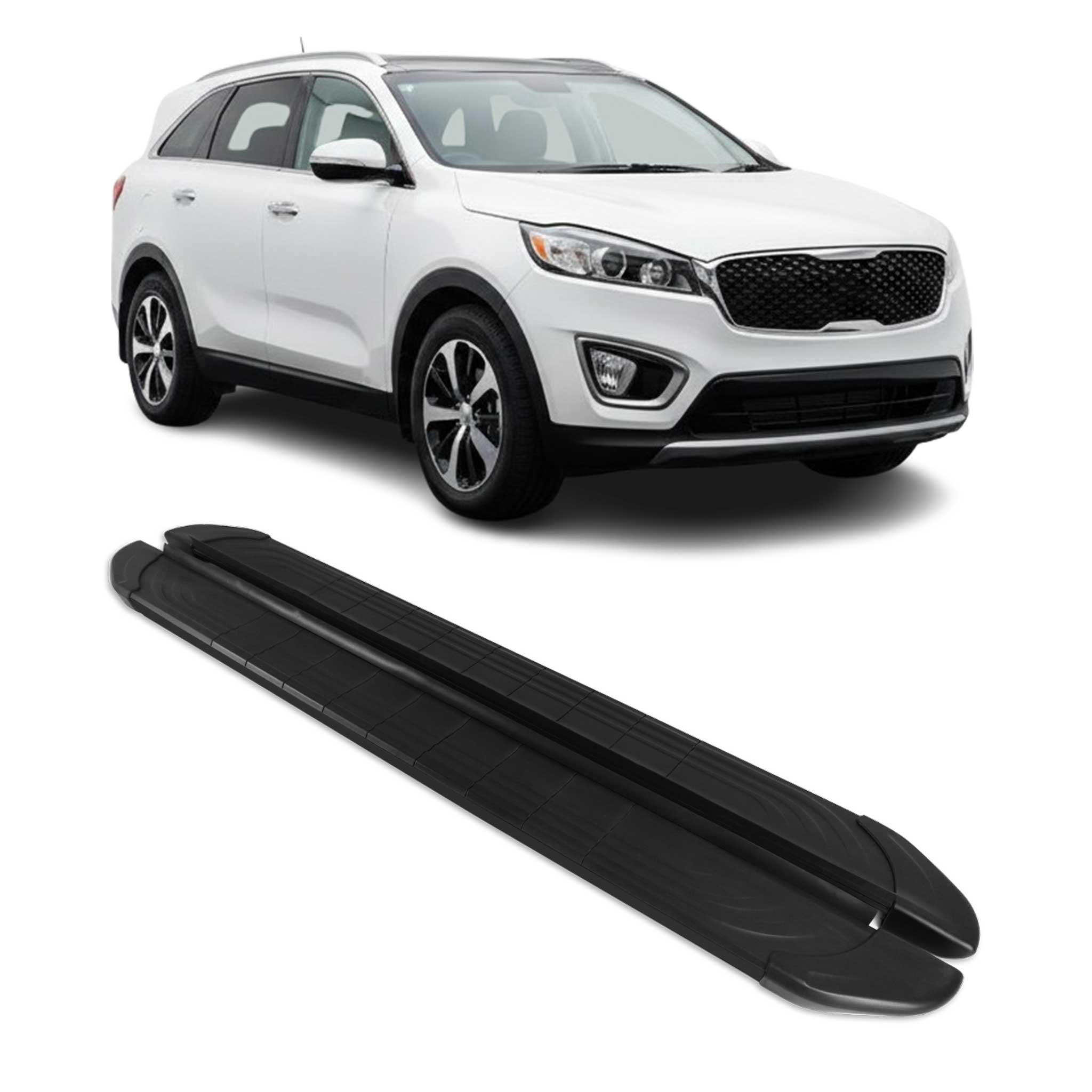 Marchepieds Latéraux pédale pour Kia Sorento 2014-2020 2Pcs Aluminium Noir