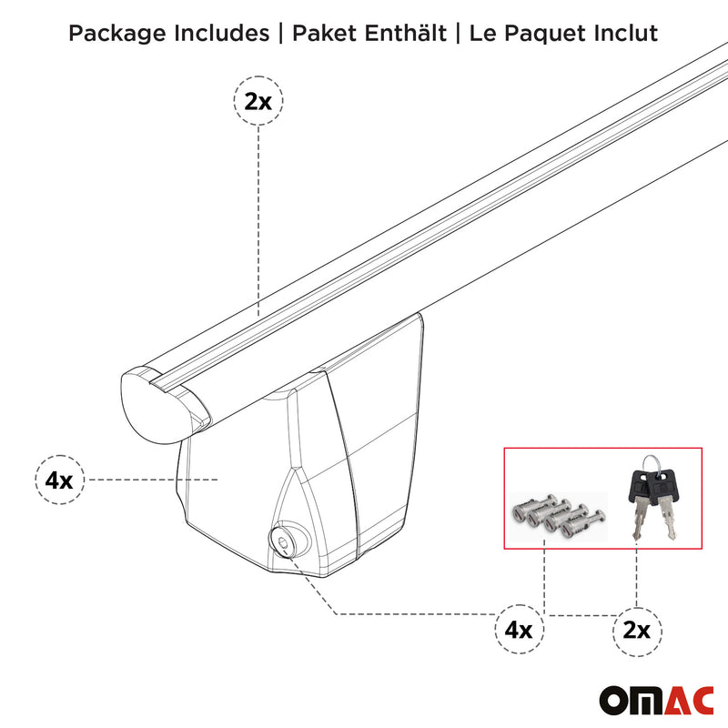 Menabo Barres de toit Transversales pour Lancia Musa 2007-2012 Gris ABE 2x