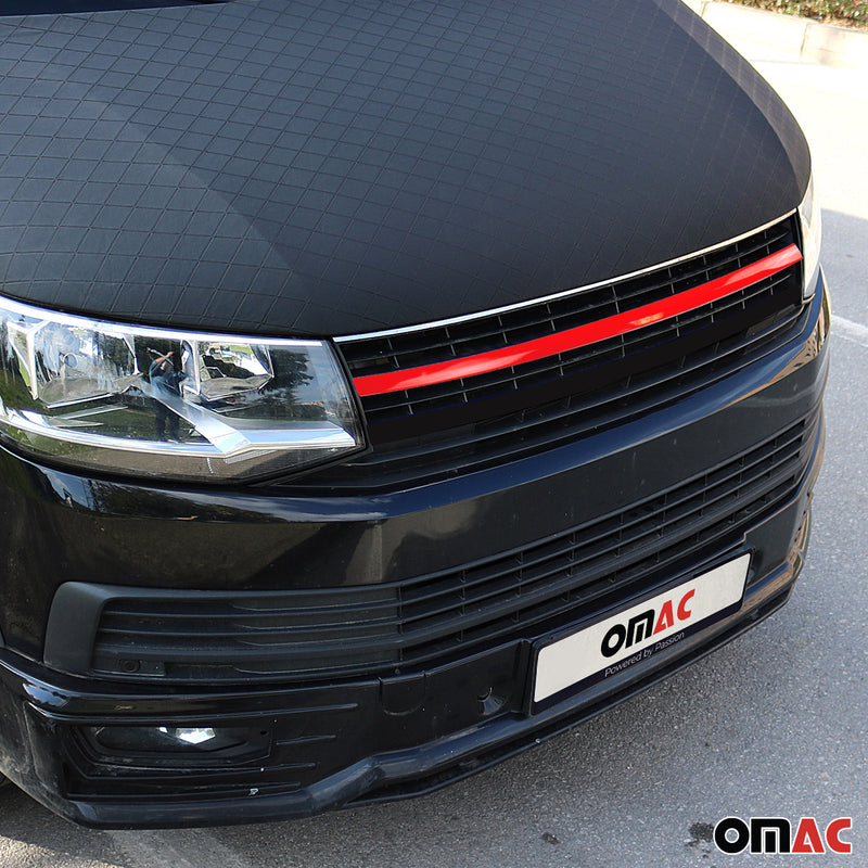 Moulure Grille de Calandre pour VW T6 Transporter tout 2015-2019 Acier rouge