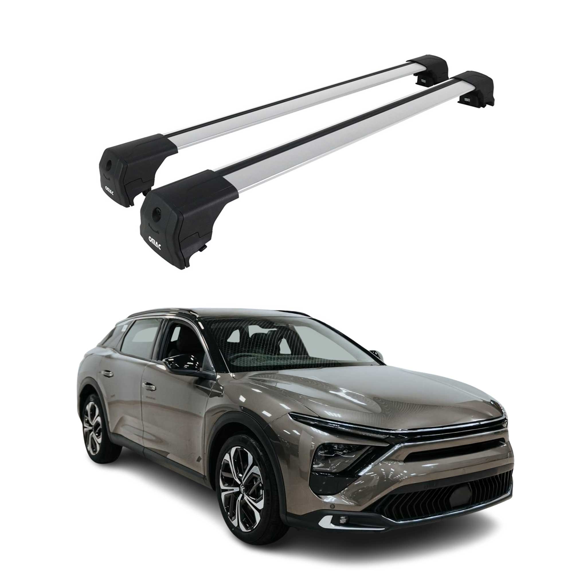 Barres de toit transversales pour Citroen C5 X 2022-2026 Aluminium Gris 2 pcs