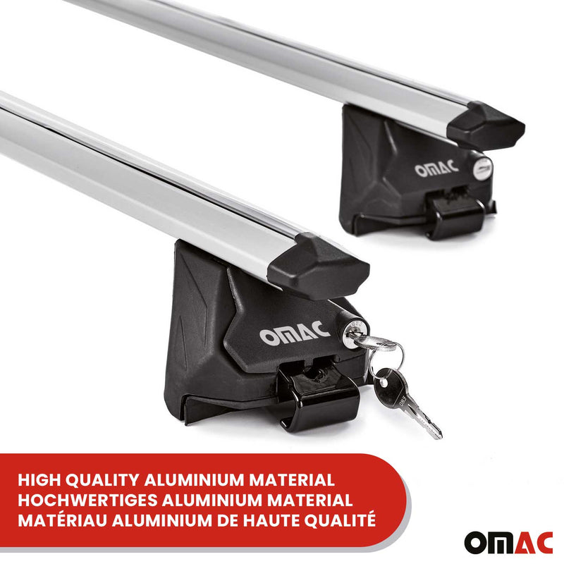 Barres de toit transversales pour Aiways U5 2022-2025 Alu Gris Argenté 2x ABE