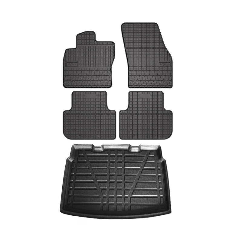 Kit Tapis de sol et coffre pour VW Tiguan 2016-2024 TPE Noir