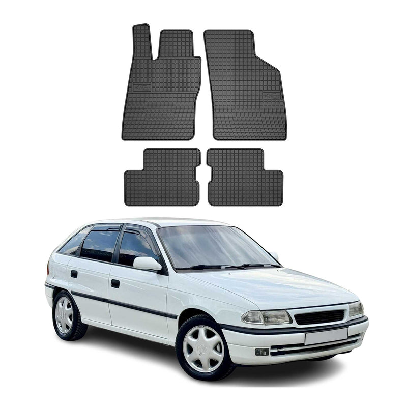 Tapis de Sol pour Opel Astra F 1991-2002 Caoutchouc Noir