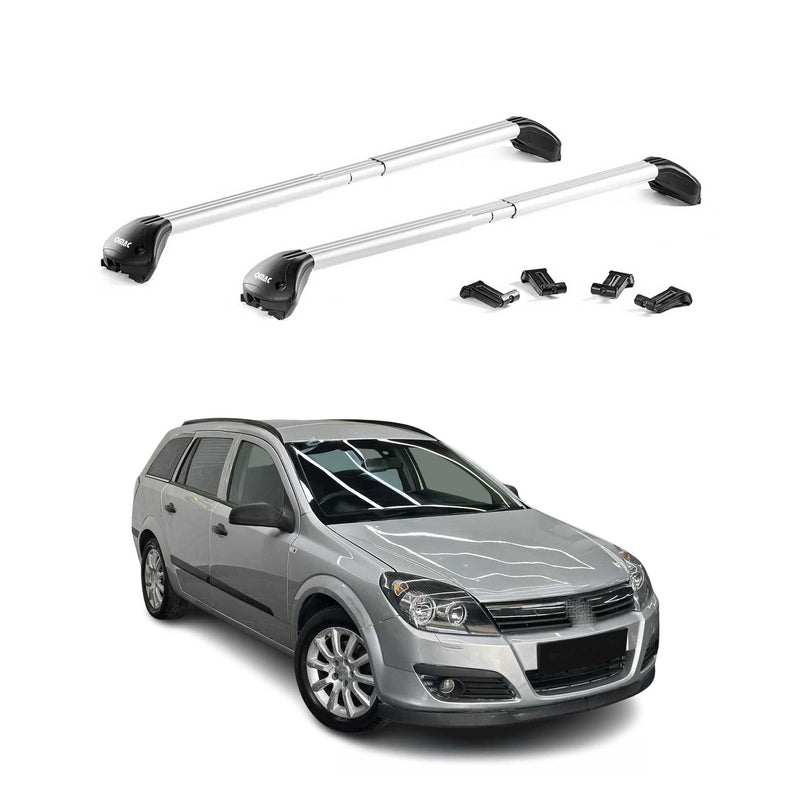 Barres de toit transversales pour Opel Astra H J Break 2007-2015 Alu Gris 2x ABE