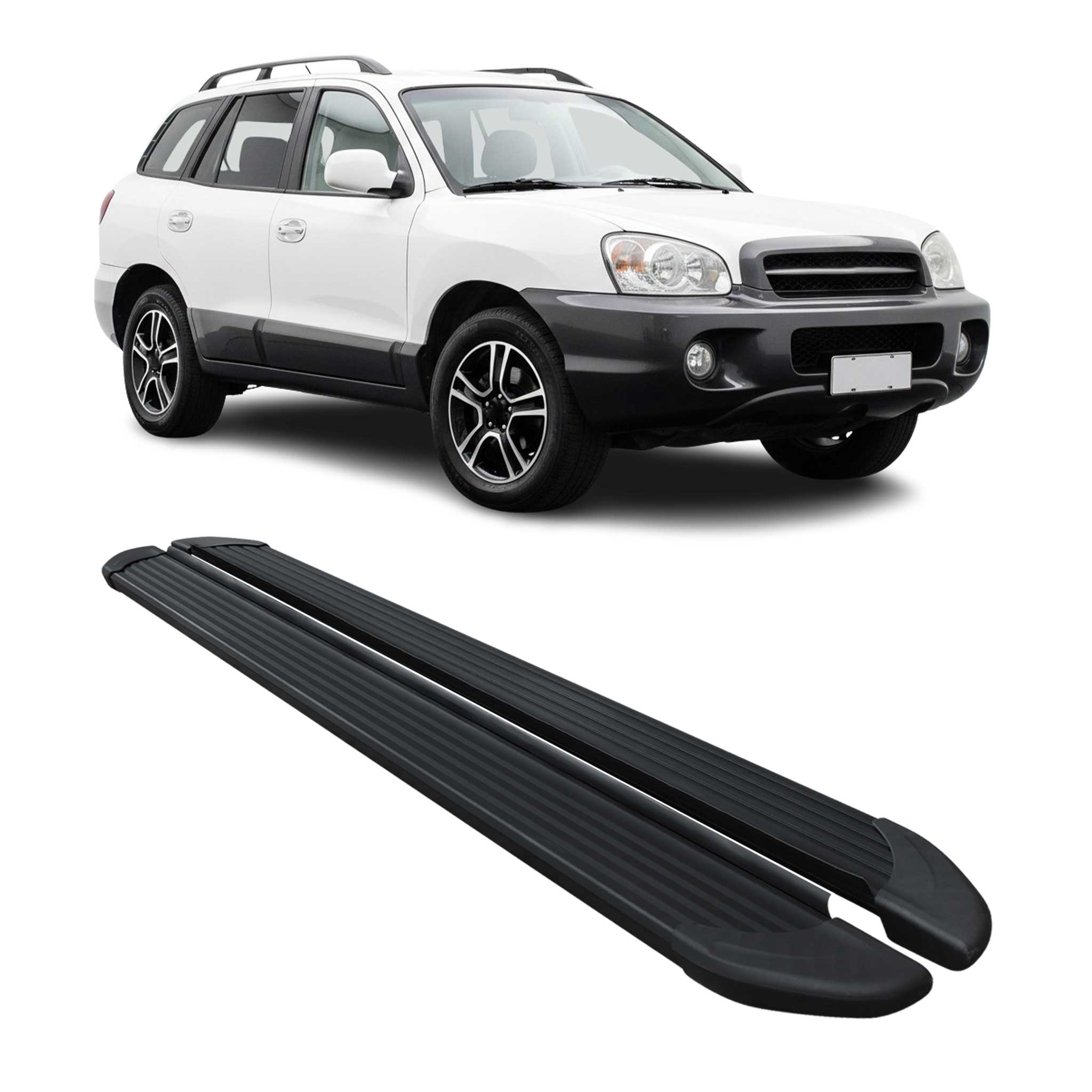 Marchepieds Latéraux pour Hyundai Santa Fe 2000-2006 Noir Aluminium 2Pcs