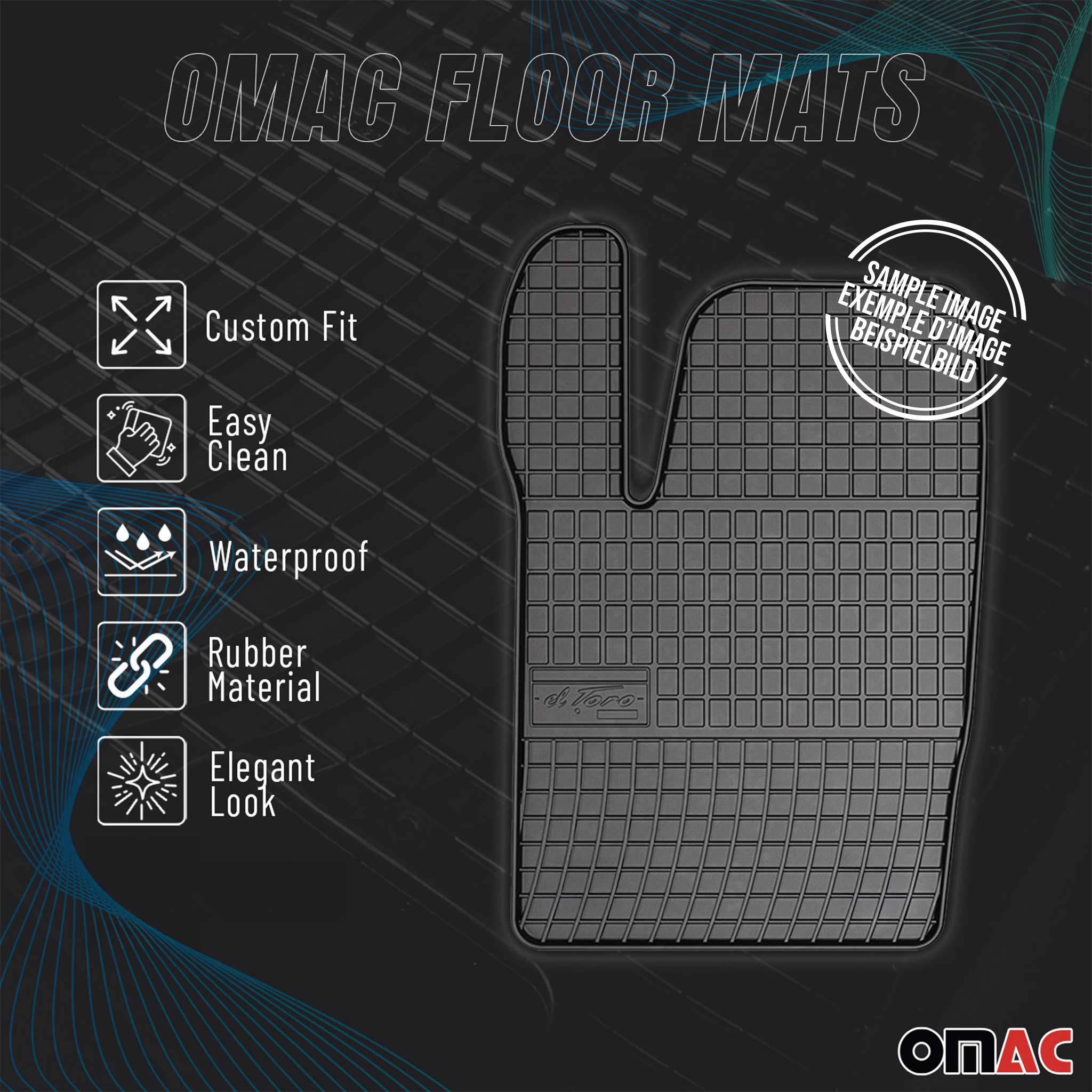 Tapis de Sol pour Ford Transit Custom I 2017-2023 Facelift 1.rangée Caoutchouc