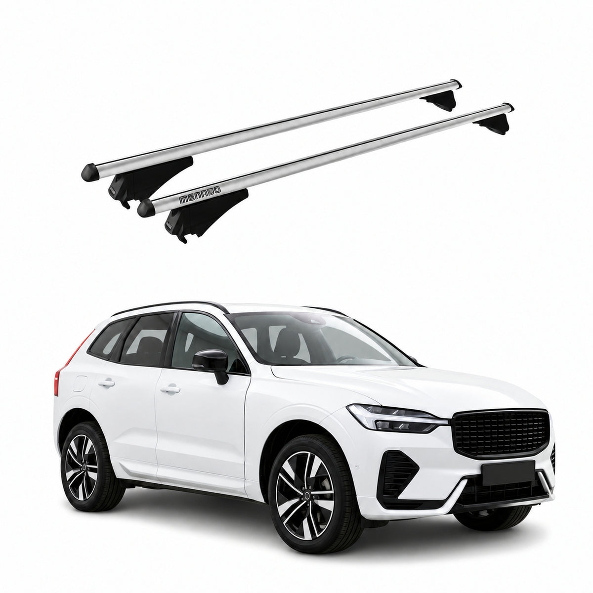 Menabo Barres de toit pour Volvo XC60 II 2025-2026 Facelift Argenté Alu 2 Pièces