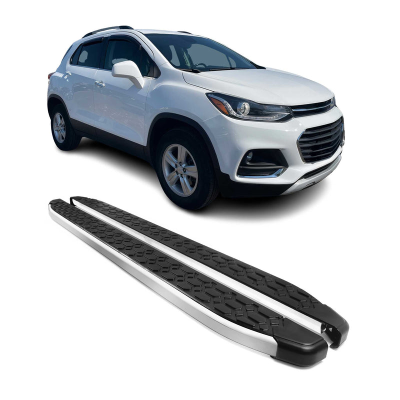 Marchepieds Latéraux pour Chevrolet Trax 2012-2024 Gris Noir Aluminium 2Pcs