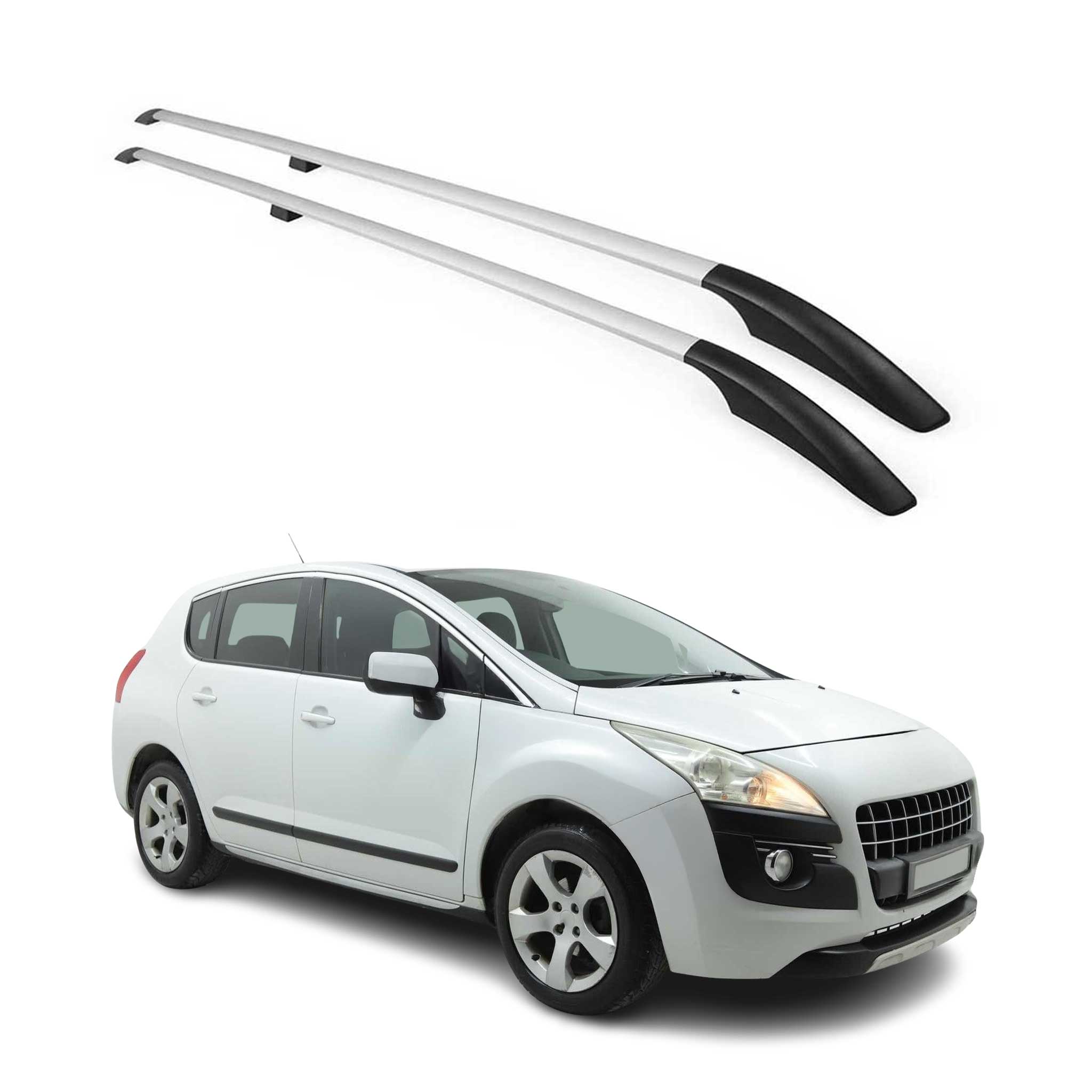 Barres de toit longitudinales pour Peugeot 3008 2009-2016 Aluminium Gris