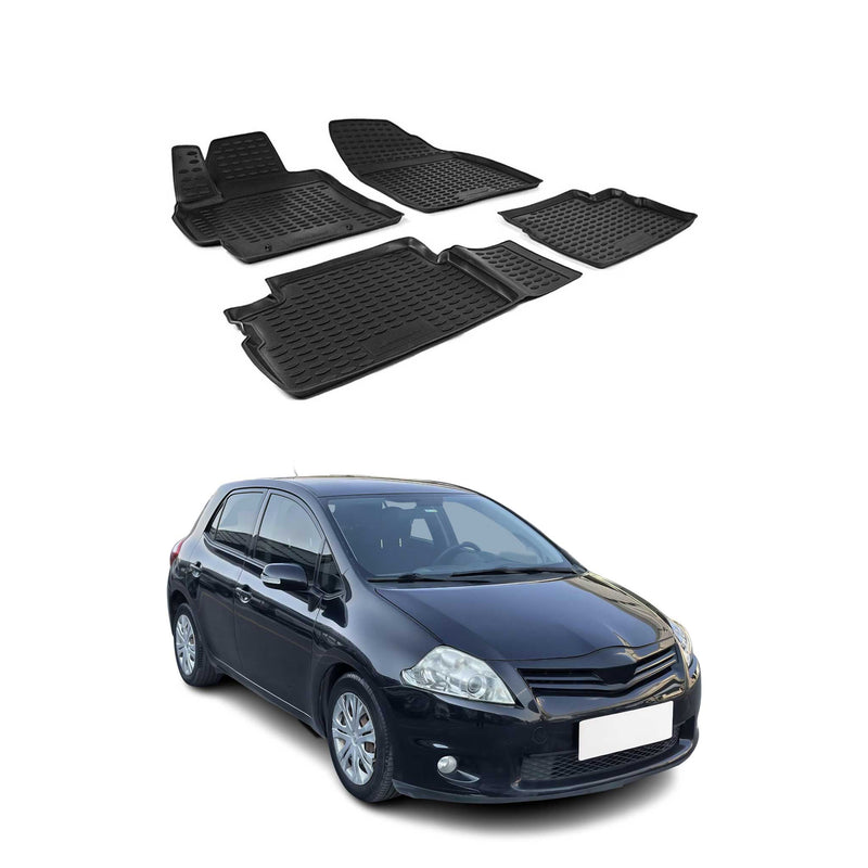 Tapis de sol pour Toyota Auris 2007-2012 HB en caoutchouc TPE 3D Noir 4Pcs