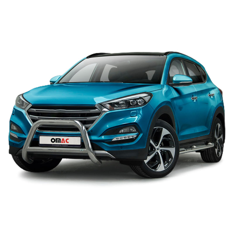 Pare-Buffle Avant Pour Hyundai Tucson 2015-2021 Acier Inoxydable Argent