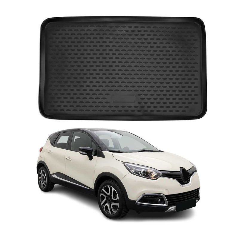 OMAC Tapis de coffre pour Renault Captur 2016-2019 sur mesure en caoutchouc Noir