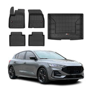 Kit Tapis de Sol et Coffre pour Ford Focus mk4 2019-2024 5Portes TPE Noir