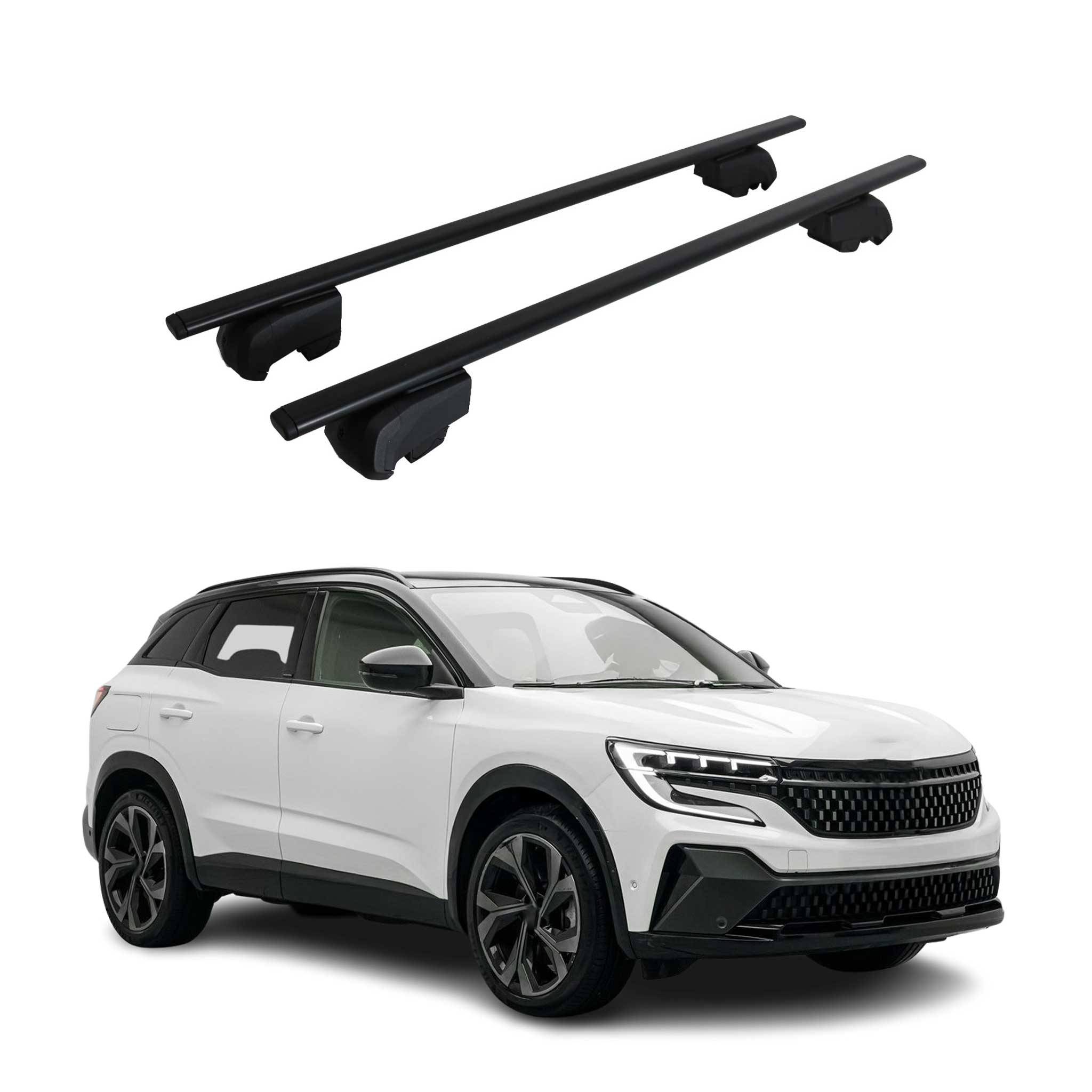 Barres de toit Transversales pour Renault Austral 2022-2026 Fer Noir 2Pcs