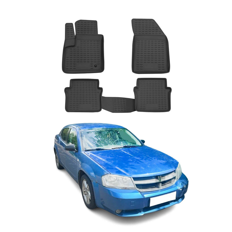 Tapis de sol pour Dodge Avenger 2008-2014 en caoutchouc TPE 3D Noir 4Pcs