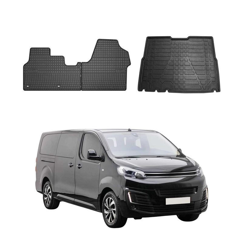 Kit Tapis de sol et coffre pour Citroen Jumpy 2017-2025 TPE Noir