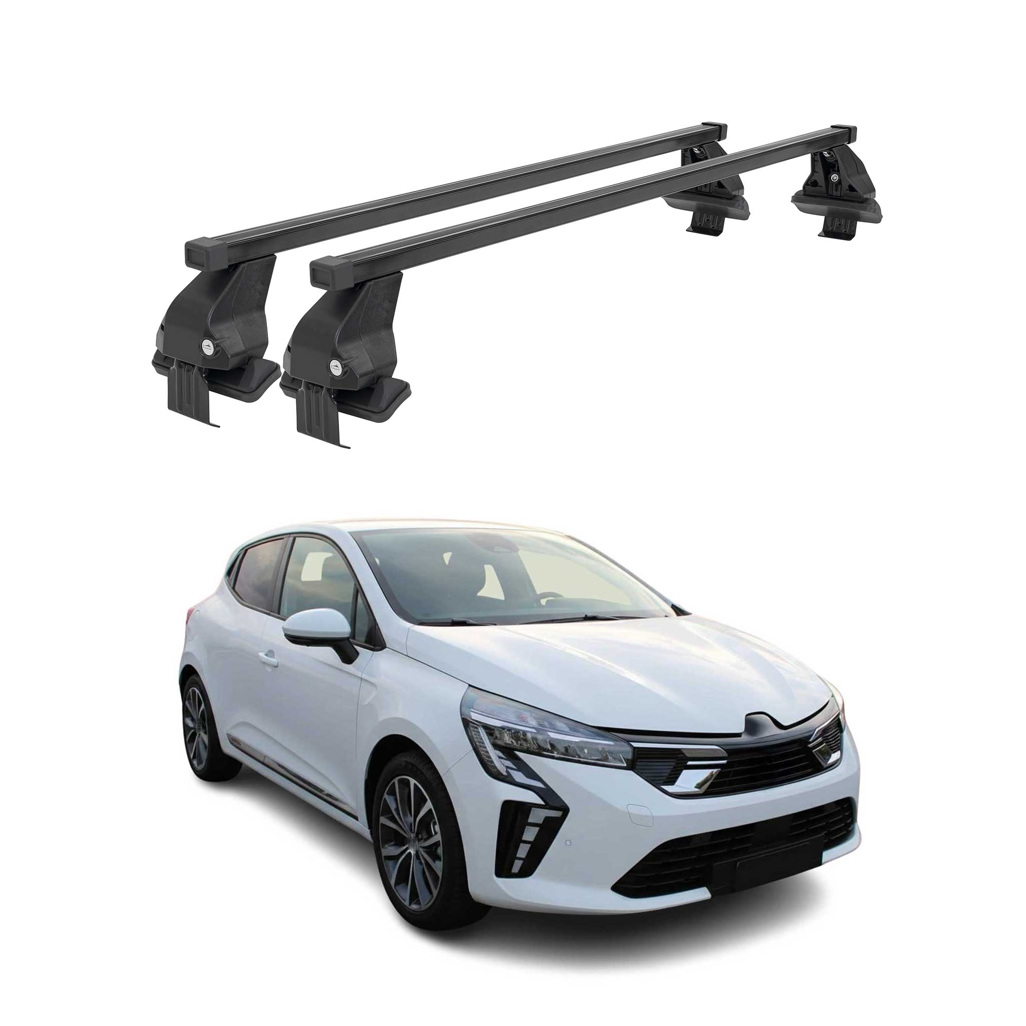 Barres de toit transversales pour Mitsubishi Colt VII HB 2023-2026 Acier Noir 2x