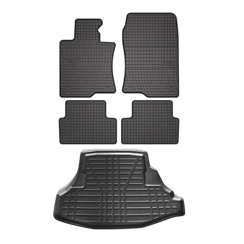 Kit Tapis de sol et coffre pour Honda Accord 2009-2024 TPE Noir