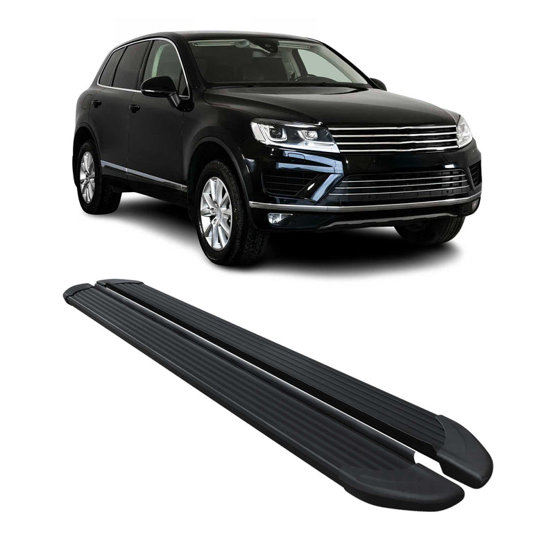 Marchepieds Latéraux pédale pour VW Touareg 2010-2018 Noir Aluminium 2Pcs