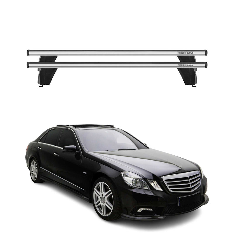 Menabo Barres de toit Transversales pour Mercedes Classe E W212 2009-2013 Gris