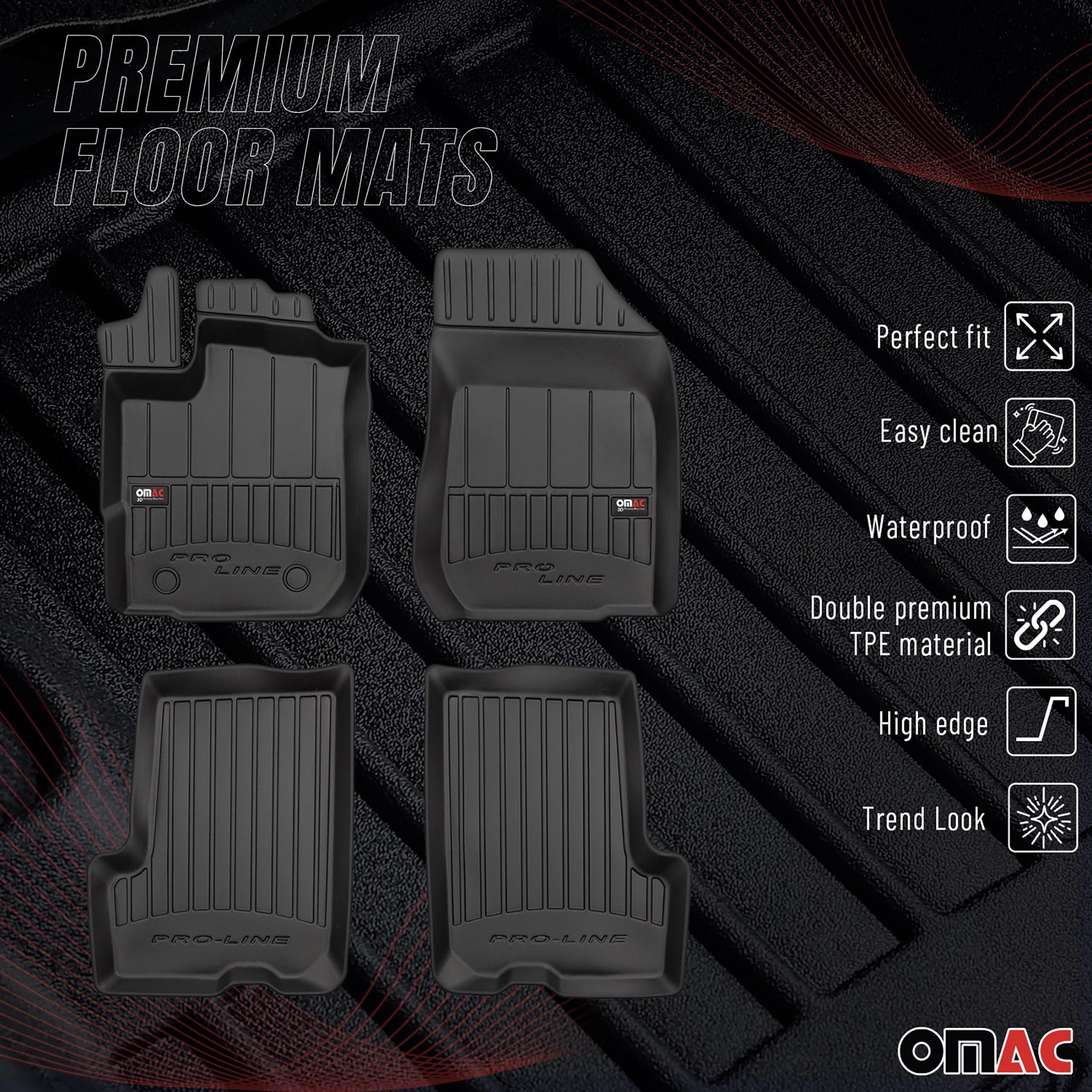 Tapis de Sol pour Dacia Logan 2006-2013 TPE Noir