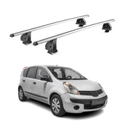 Barres de toit transversales Alu pour Nissan Note I 2006-2013 TÜV 75 kg Gris 2x