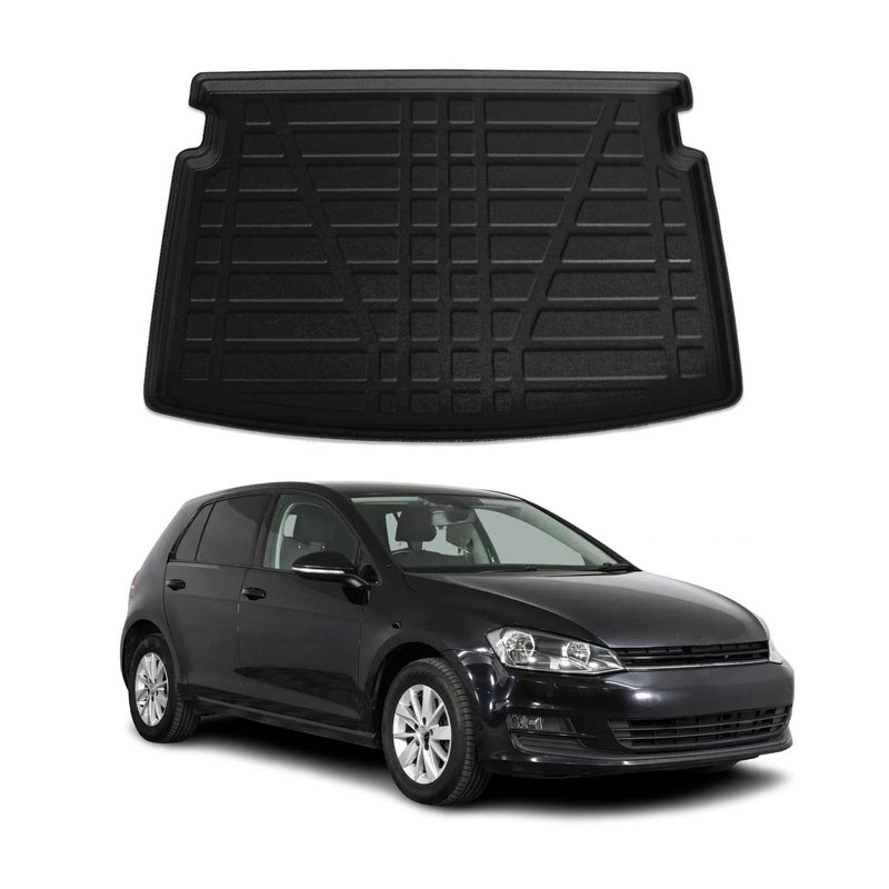 Tapis de Coffre pour VW Golf VII 2012-2025 Supérieur en TPE Noir