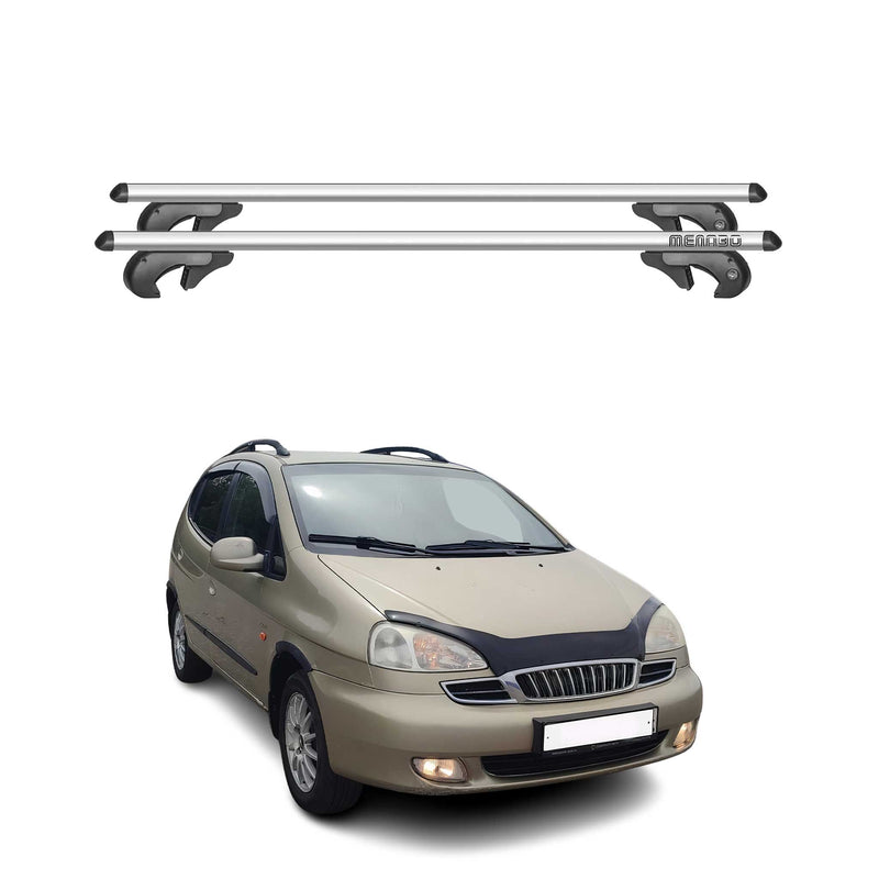 Barres de toit transversales pour Daewoo Rezzo 2000-2008 90kg Alu Gris 2tlg