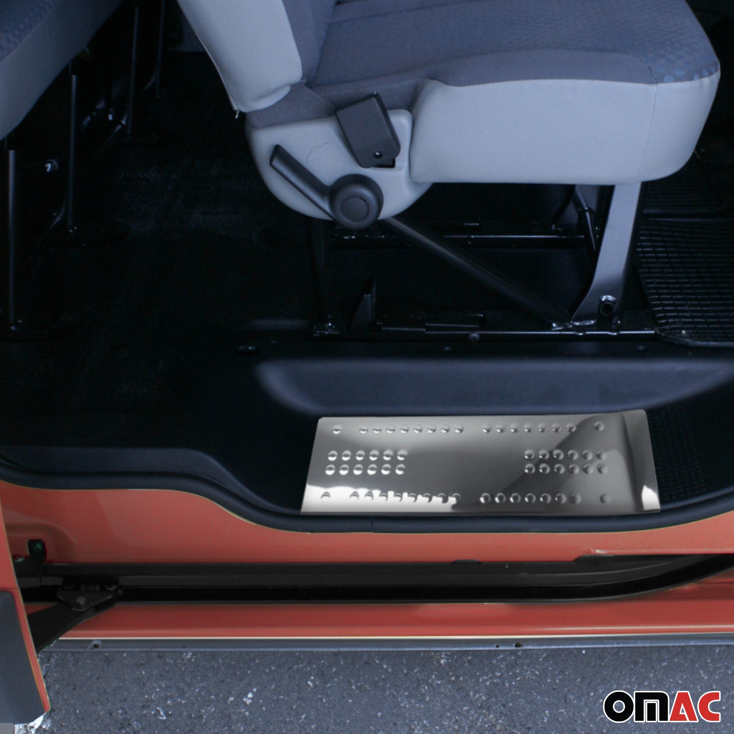 Seuil de porte intérieur pour Opel Vivaro A 2001-2014 acier inox chromé 2 Pcs