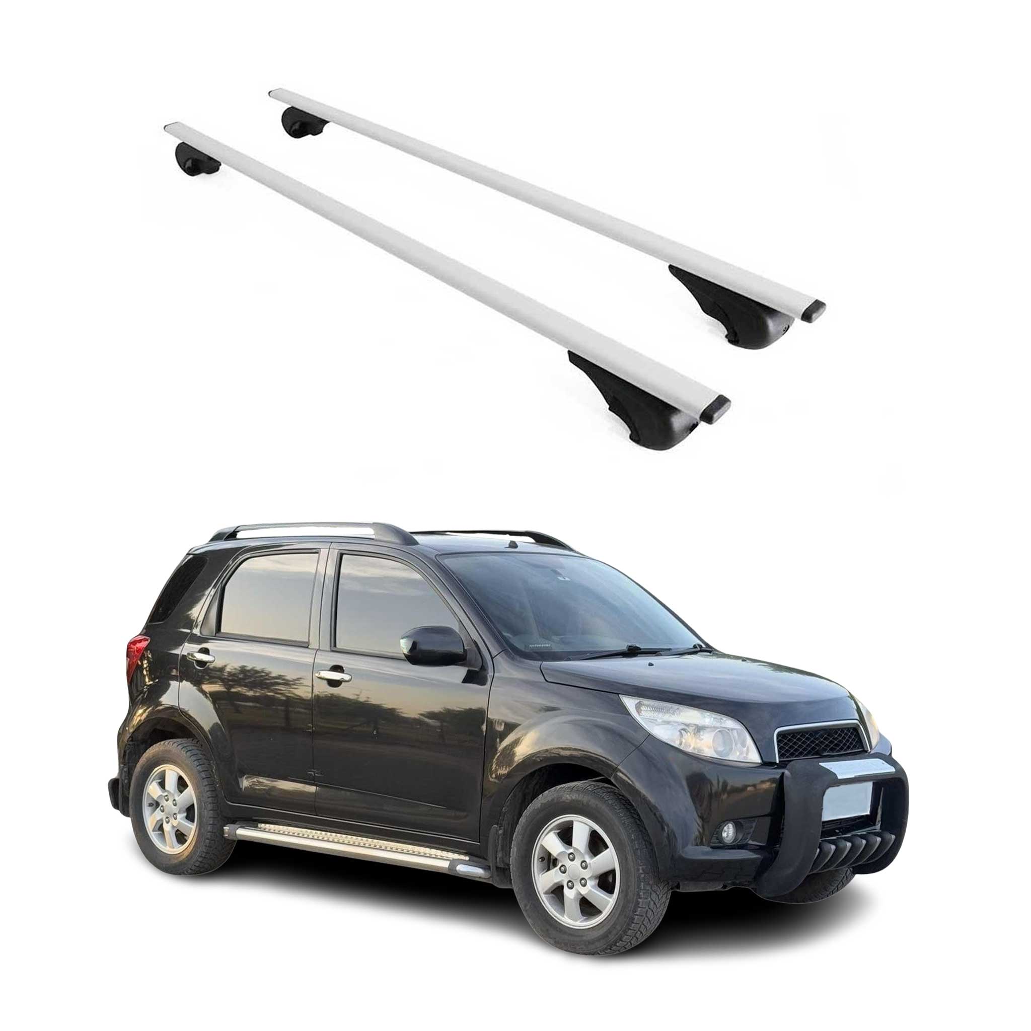 Barres de toit Transversales pour Daihatsu Terios 2006-2013 Fer Argent