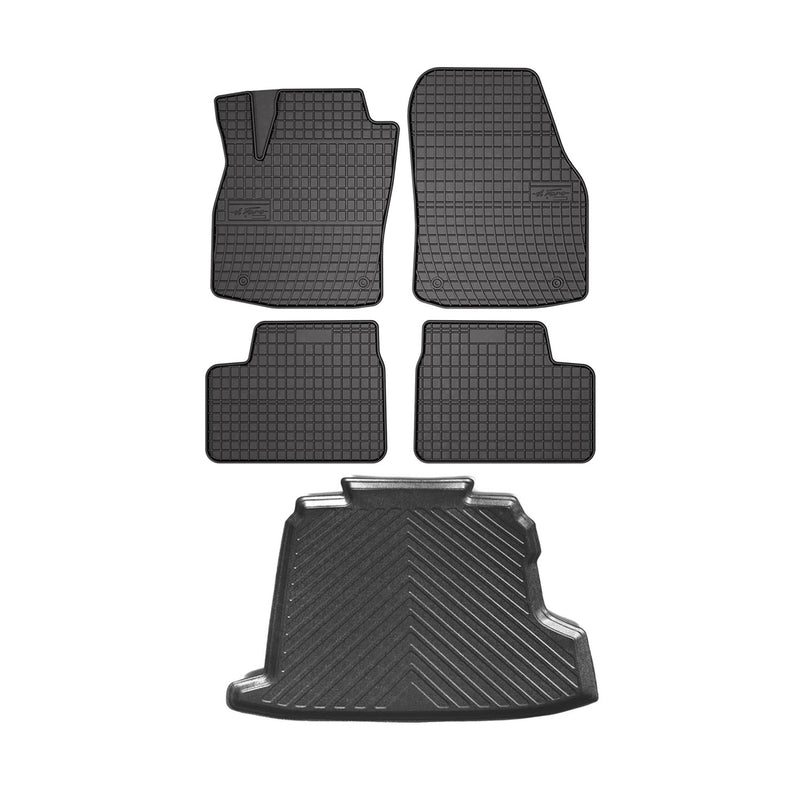 Kit Tapis de sol et coffre pour Opel Astra H 2005-2010 Berline TPE Noir