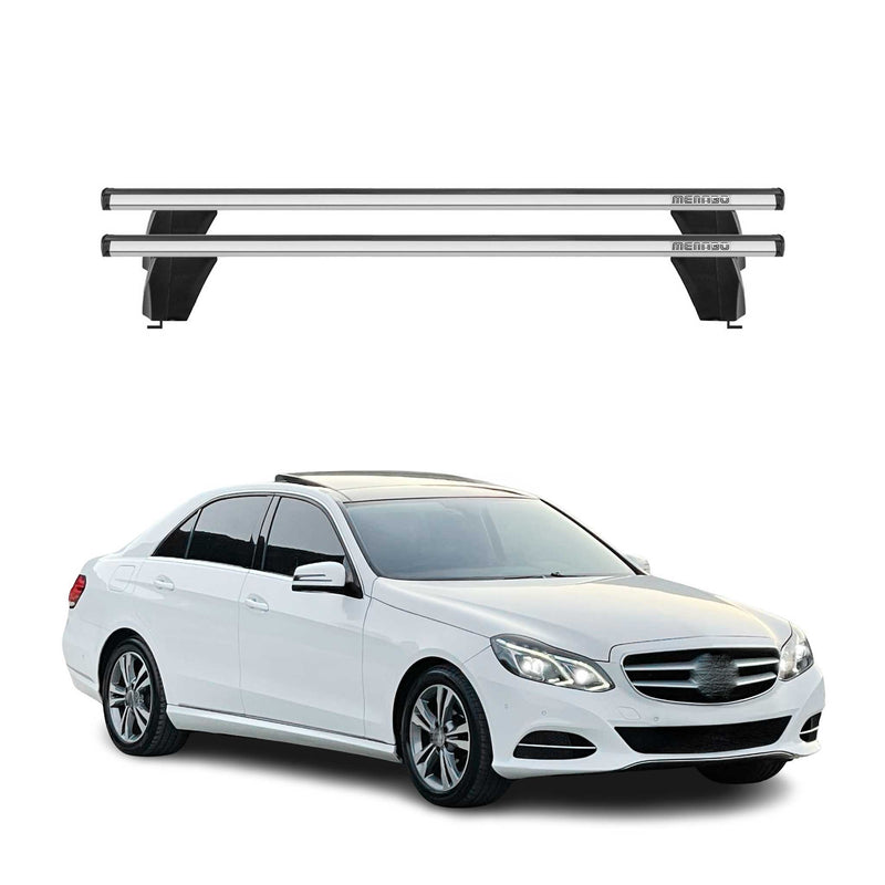 Menabo Barres de toit Transversales pour Mercedes Classe E W212 2013-2016 Gris