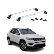 Barres de toit transversales pour Jeep Compass II 2017-2025 Aluminium Gris ABE