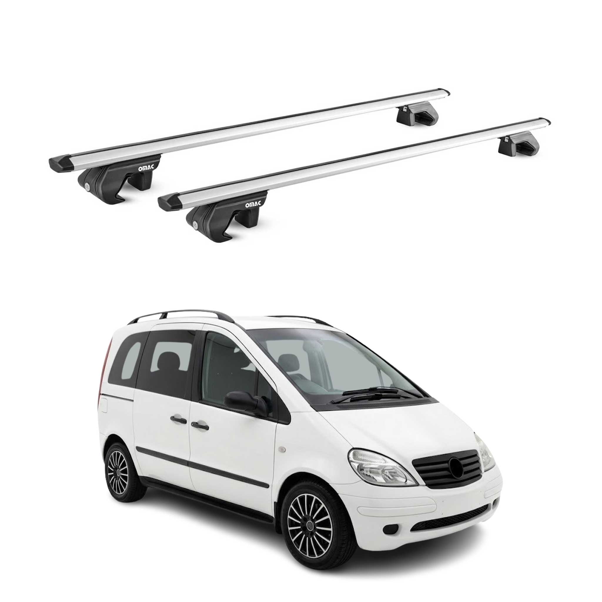 Barres de toit transversales ABE pour Mercedes Vaneo W414 2001-2005 Alu Gris 2x