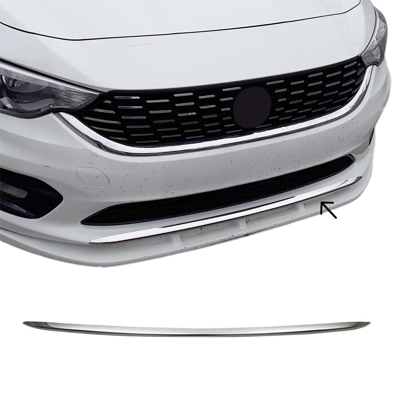 Garniture de Pare-chocs Avant pour Fiat Tipo 2015-2022 Chromé