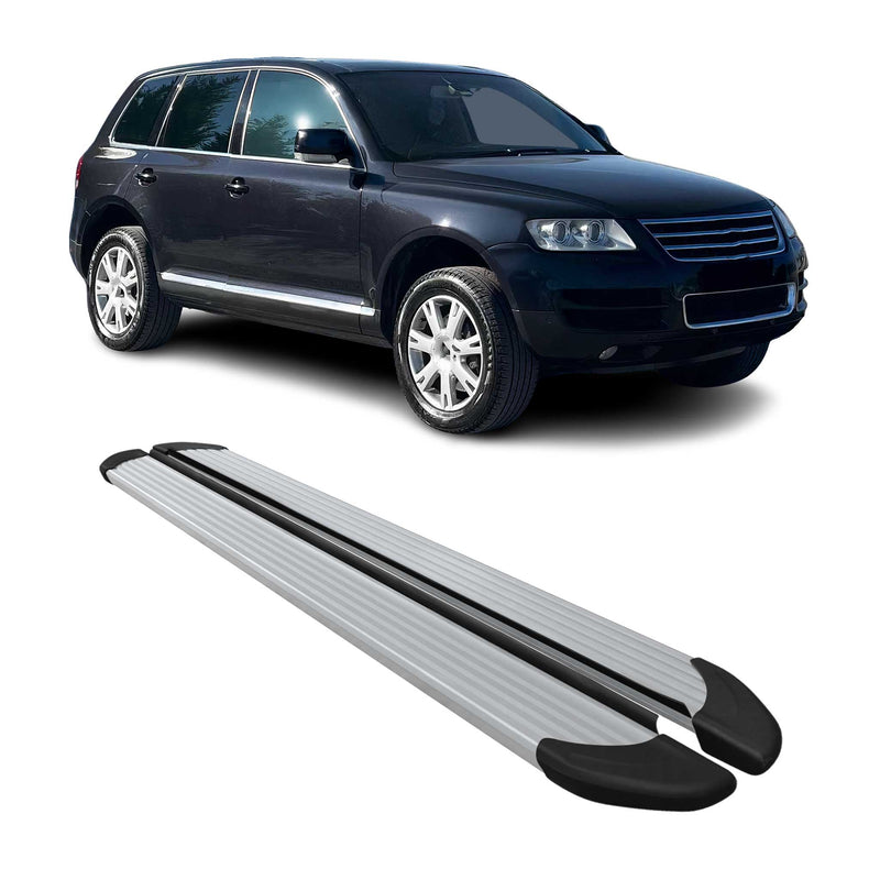 Marchepieds Latéraux pédale pour VW Touareg 2003-2010 Aluminium Argent 2Pcs