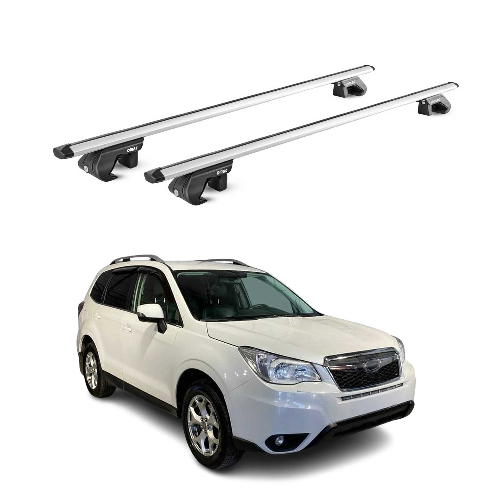 Barres de toit transversales pour Subaru Forester IV 2013-2018 Alu Gris 2x ABE