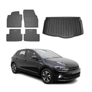Kit Tapis de sol et coffre pour VW Polo 2017-2021 Noir TPE