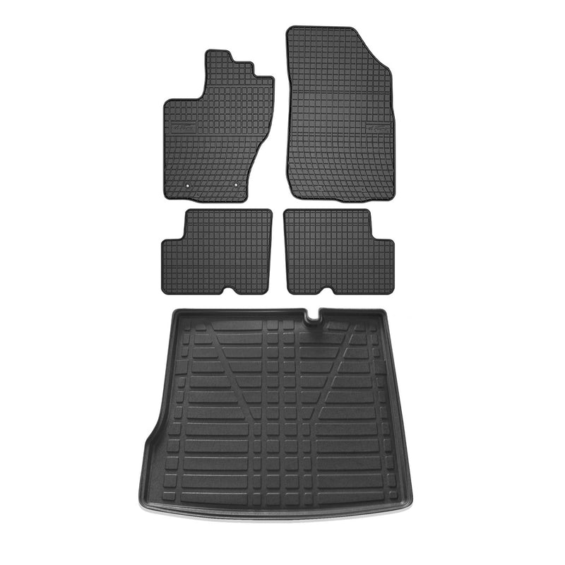 Kit Tapis de sol et coffre pour Dacia Duster 4x2 2010-2018 TPE Noir