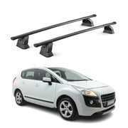 Barres de toit transversales acier pour Peugeot 3008 I 2009-2016 TÜV Noir 2Pcs