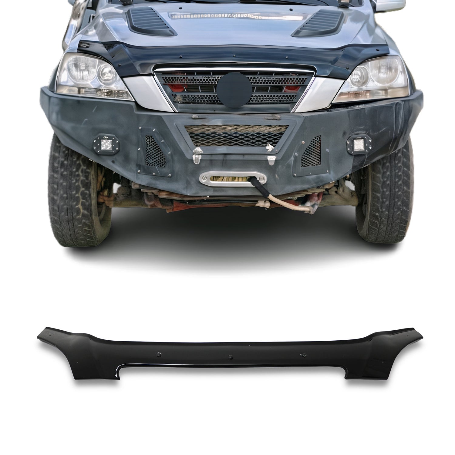 Deflecteurs d'air capot de voiture pour Kia Sorento 2002-2009 SUV Acrylique Noir