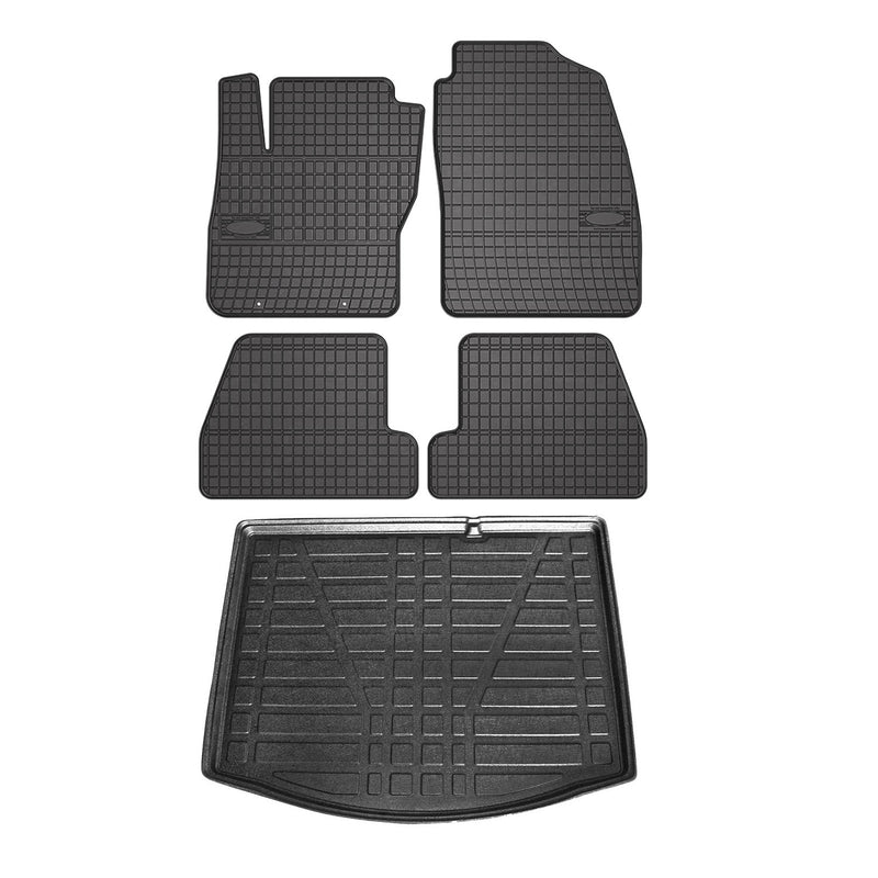 Kit Tapis de sol et coffre pour Ford Focus mk2 2004-2011 5Portes TPE Noir